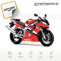 Yamaha YZF-R6 2001 with Red Motorcycle Decals