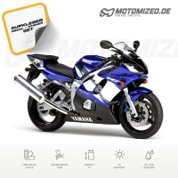 Yamaha YZF-R6 2002 with Blue EU Motorcycle Decals