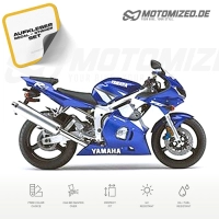 Yamaha YZF-R6 2002 with Blue US Motorcycle Decals