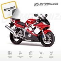 Yamaha YZF-R6 2002 with Red Motorcycle Decals