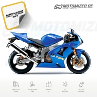 Kawasaki ZX-6R 2003 with Blue Motorcycle Decals