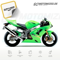 Kawasaki ZX-6R 2003 with Green Motorcycle Decals