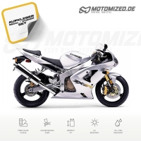 Kawasaki ZX-6R 2003 with Silver Motorcycle Decals