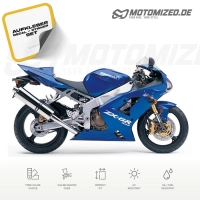 Kawasaki ZX-6R 2004 with Blue Motorcycle Decals