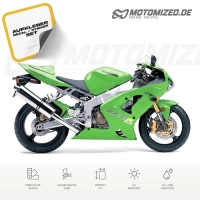 Kawasaki ZX-6R 2004 with Green Motorcycle Decals