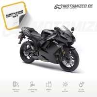 Kawasaki ZX-6R 2007 with Black Motorcycle Decals