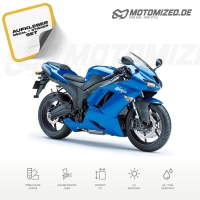 Kawasaki ZX-6R 2008 with Blue Motorcycle Decals