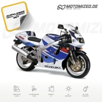 Suzuki GSX-R 750 1998 in weiß/blau mit Aufkleber-Dekor