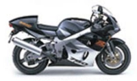 Suzuki GSX-R 750 1998 in Grau/silber/schwarz mit Aufkleber-Dekor
