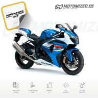 Suzuki GSX-R 1000 2012 with White/Blue Motorcycle Decals