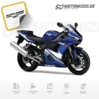 Yamaha YZF-R6 2005 with Blue Motorcycle Decals