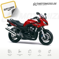 Yamaha FZS600 Fazer 2003 in rot mit Aufkleber-Dekor