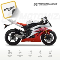 Yamaha YZF-R6 2006 with White/Red Motorcycle Decals
