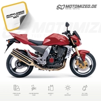 Kawasaki Z1000 2004 with Red Motorcycle Decals