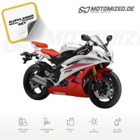 Yamaha YZF-R6 2007 with White/Red Motorcycle Decals