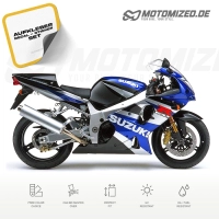 Suzuki GSX-R 1000 2002 with Blue/Black/Silver Motorcycle Decals