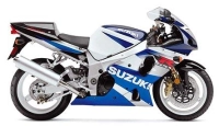 Suzuki GSX-R 1000 2002 with White/Blue Motorcycle Decals