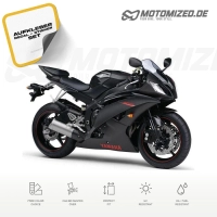 Yamaha YZF-R6 2008 with Black Motorcycle Decals