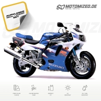 Suzuki GSX-R 750 1994 in weiß/blau mit Aufkleber-Dekor