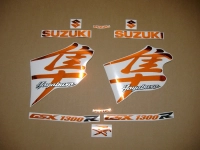 Suzuki Hayabusa 1999-2007 with Chrome-Orange Motorcycle Decals