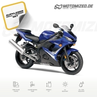 Yamaha YZF-R6S 2008 with Blue Motorcycle Decals