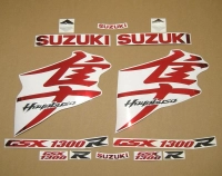 Suzuki Hayabusa 2008-2019 with Chrome-Red Motorcycle Decals
