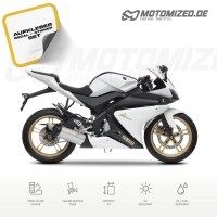 Yamaha YZF-R125 2012 with White Motorcycle Decals