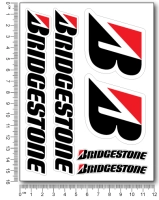 Bridgestone Stickerset 12x16cm Motorcycle Decals
