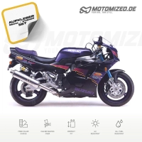 Suzuki GSX-R 750 1994 in Schwarz/Violett mit Aufkleber-Dekor