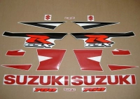 Suzuki GSX-R 750 2004-2005 in rot/schwarz mit Aufkleber-Dekor