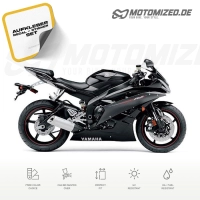 Yamaha YZF-R6 2006 with Black Motorcycle Decals
