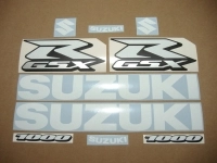 Suzuki GSX-R 1000 Universal with White Motorcycle Decals