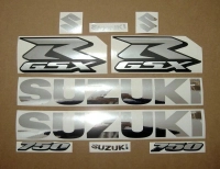 Suzuki GSX-R 750 Universal in chrome silber mit Aufkleber-Dekor