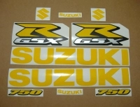 Suzuki GSX-R 750 Universal with Yellow Motorcycle Decals