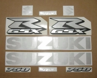 Suzuki GSX-R 750 Universal - Gebürstetes Aluminium - Aufkleber-Dekor