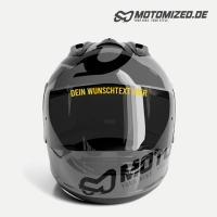 Grey Helmet with Motomized Sticker